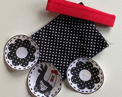 2 Kits Barra + Patch Aplique para Pano de Prato Galinhas #31
