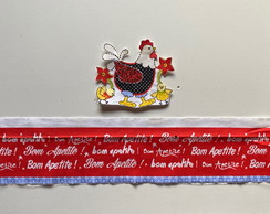 2 Kits Barra + Patch Aplique para Pano de Prato Galinhas #34