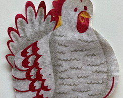 2 Patch Aplique Termocolante Galinha Cinza ( 2 Unidades )