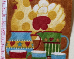 2 Patch Aplique Termocolante Galinha com Xicaras (2 Unidade)