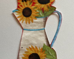 2 Patch Aplique Termocolante Vaso Flores Girassol 2 Unidades