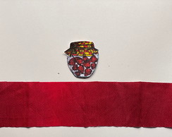 2 Kits Barra + Patch Aplique Pano Prato Pote Morango #20