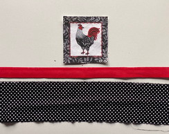 2 Kits Barra + Patch Aplique para Pano de Prato Galinha #35