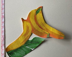 2 Patch Aplique Termocolante Bananas com Folha (2 Unidades )