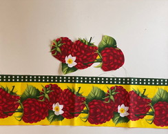 2 Kits Barra + Patch Aplique para Pano de Prato - Framboesa
