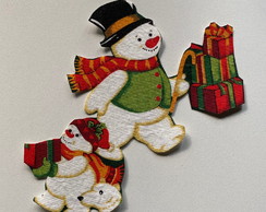 Patch Aplique Termocolante Boneco de Neve #11 ( 2 Unidades )