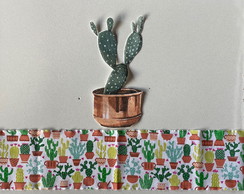 2 Kits Barra + Patch Aplique para Pano de Prato Cactos #2