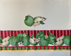 2 Kits Barra + Patch Aplique para Pano de Prato Maça Verde
