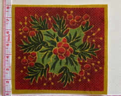 Patch Aplique Termocolante Quadrado com Flores (2 Unidades )