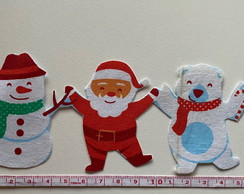 2 Patch Aplique Termocolante Papai Noel Ursinho Boneco Neve