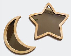 Conjunto espelhos lua e estrela