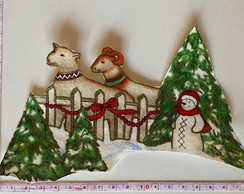 Patch Aplique Termocolante Boneco de Neve Renas (2 Unidades)