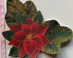 Patch Aplique Termocolante Flores Natalinas #2 - 2 Unidades