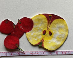 2 Patch Aplique Termocolante Maça com Cerejas ( 2 Unidades )