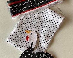 2 Kits Barra + Patch Aplique para Pano de Prato Galinha #40