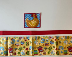 2 Kits Barra + Patch Aplique para Pano de Prato Galinha #42