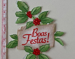Patch Aplique Termocolante Boas Festas ( 2 Unidades )