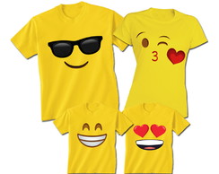 Kit Família Emoji com 4 camisetas