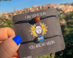 Conjunto pulseiras sol e lua