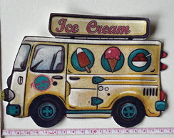 1 Patch Aplique Termocolante Food Truck Creme Grande