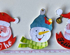 Patch Aplique Termocolante 2 Papai Noel e Boneco Neve