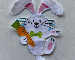 Patch Aplique Termocolante Páscoa Coelho Branco (3 Unidades)