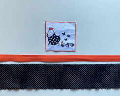 2 Kits Barra + Patch Aplique para Pano de Prato Galinha #46