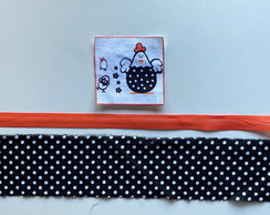 2 Kits Barra + Patch Aplique para Pano de Prato Galinha #47