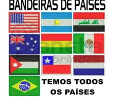 Kit C/ 10 Mini Bandeira Bordada 6x4cm Estados e Países Patch