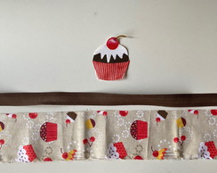 2 Kits Barra + Patch Aplique para Pano de Prato Cupcakes #22
