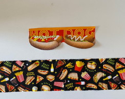 2 Kits Barra + Patch Aplique para Pano de Prato - Hot Dog