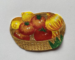 2 Patch Aplique Termocolante Cesto com Legumes #1 2 Unidade