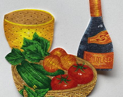 1 Patch Aplique Termocolante Cesto com Legume Tigela Garrafa