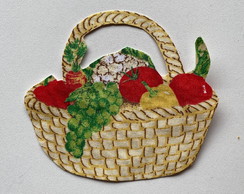 2 Patch Aplique Termocolante Cesto com Legumes #4 2 Unidade