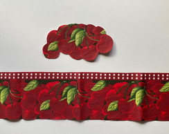 2 Kits Barra + Patch Aplique para Pano de Prato - Cerejas