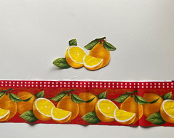 2 Kits Barra + Patch Aplique para Pano de Prato Laranjas #1