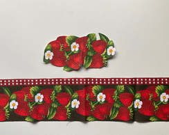 2 Kits Barra + Patch Aplique para Pano de Prato Morangos #3