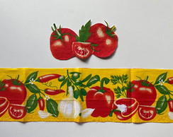 2 Kits Barra + Patch Aplique para Pano de Prato - Tomates