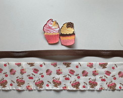 2 Kits Barra + Patch Aplique para Pano de Prato Cupcakes #24