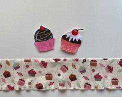 2 Kits Barra + Patch Aplique para Pano de Prato Cupcakes #26