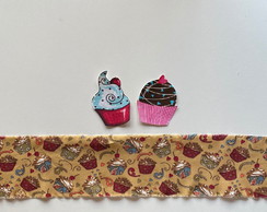 2 Kits Barra + Patch Aplique para Pano de Prato Cupcakes #27