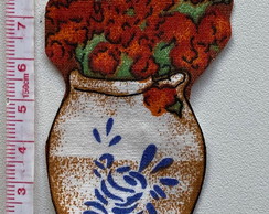 3 Patch Aplique Termocolante Vaso de Flores Peq (3 Unidades)