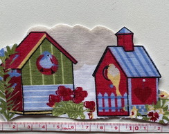 2 Patch Aplique Termocolante Casinhas Flores ( 2 Unidades )
