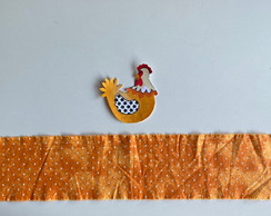 2 Kits Barra + Patch Aplique para Pano de Prato Galinha #57