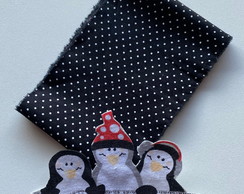 2 Kits Barra + Patch Aplique para Pano de Prato Pinguim #3