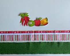 2 Kits Barra + Patch Aplique para Pano Prato Pimentoes #1