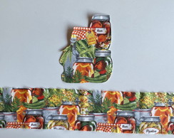 2 Kits Barra + Patch Aplique para Pano Prato 4 Pote Geleia