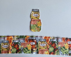 2 Kits Barra + Patch Aplique para Pano Prato 2 Potes Geleia