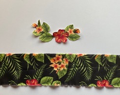 2 Kits Barra + Patch Aplique para Pano de Prato - Flores #13