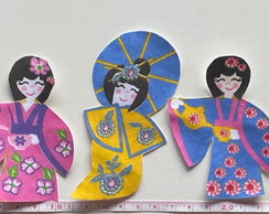 5 Patch Aplique Termocolante 5 Bonecas Japonesas #1